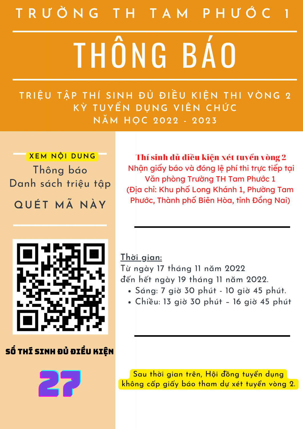 THÔNG BÁO TRIỆU TẬP THÍ SINH ĐỦ ĐIỀU KIỆN THI VÒNG 2   VIÊN CHỨC